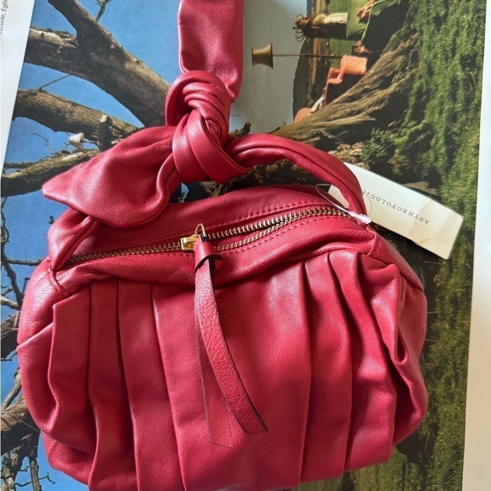 New - Anthropologie cute mini leather handle bag